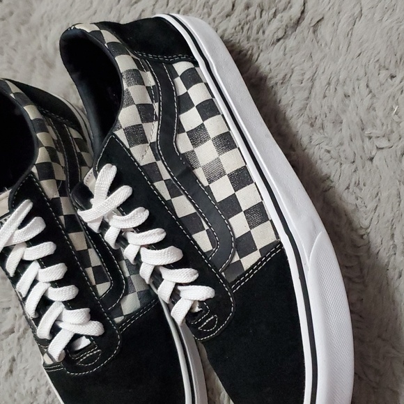 Vans off the wall suede canvas checkerboard sneakers - Picture 4 of 13